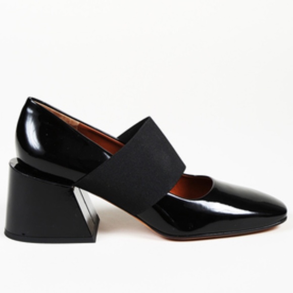 Givenchy Black Patent Leather Elastic Chunky Heels - Picture 1 of 16